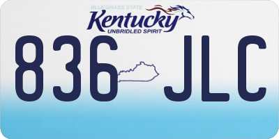 KY license plate 836JLC