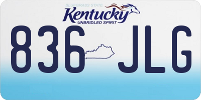 KY license plate 836JLG