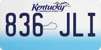 KY license plate 836JLI