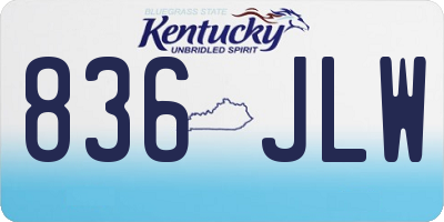KY license plate 836JLW