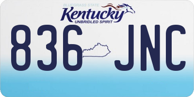 KY license plate 836JNC