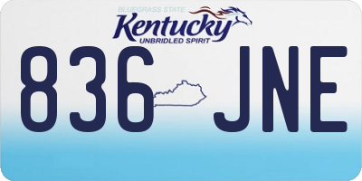 KY license plate 836JNE