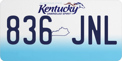 KY license plate 836JNL