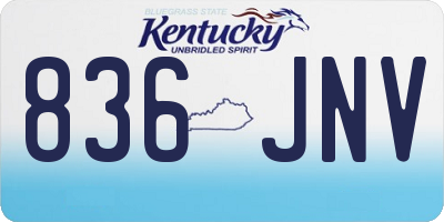 KY license plate 836JNV