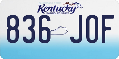 KY license plate 836JOF