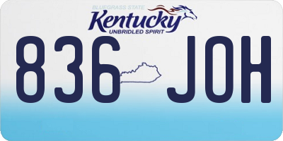 KY license plate 836JOH