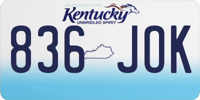 KY license plate 836JOK