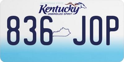 KY license plate 836JOP