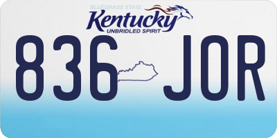 KY license plate 836JOR