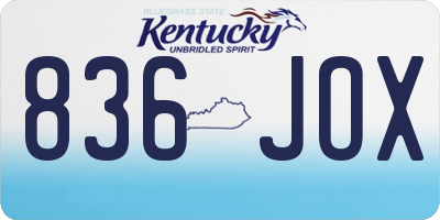 KY license plate 836JOX