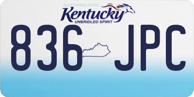 KY license plate 836JPC