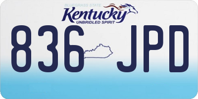 KY license plate 836JPD