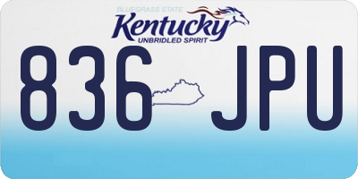 KY license plate 836JPU