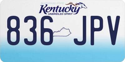 KY license plate 836JPV