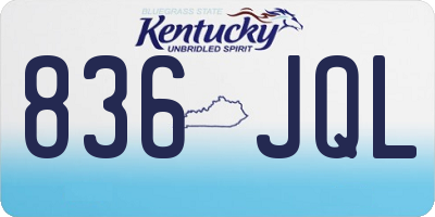 KY license plate 836JQL