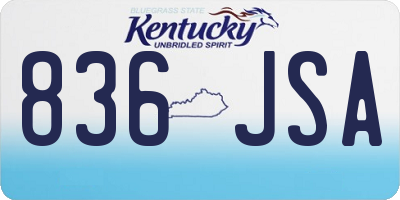 KY license plate 836JSA