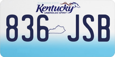 KY license plate 836JSB