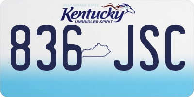 KY license plate 836JSC
