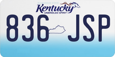 KY license plate 836JSP