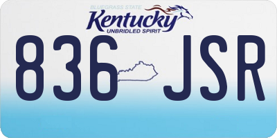 KY license plate 836JSR