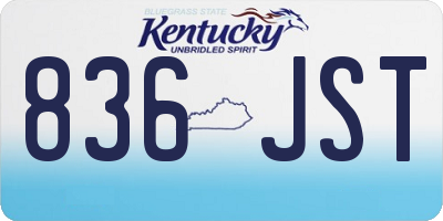 KY license plate 836JST