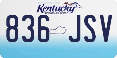 KY license plate 836JSV