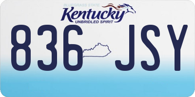 KY license plate 836JSY