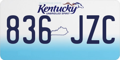 KY license plate 836JZC