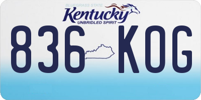 KY license plate 836KOG