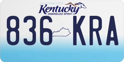 KY license plate 836KRA