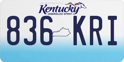 KY license plate 836KRI