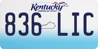 KY license plate 836LIC