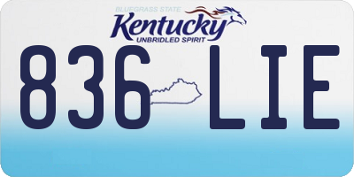KY license plate 836LIE