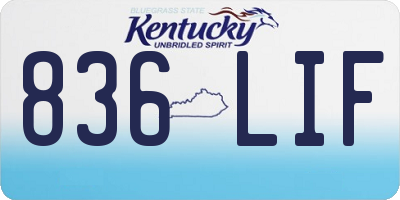 KY license plate 836LIF