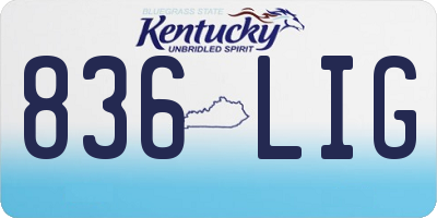 KY license plate 836LIG