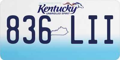 KY license plate 836LII