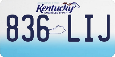 KY license plate 836LIJ