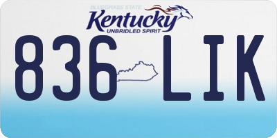 KY license plate 836LIK