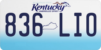 KY license plate 836LIO