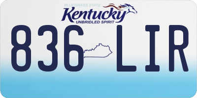 KY license plate 836LIR