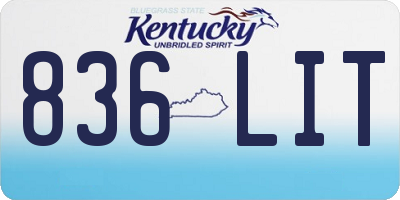 KY license plate 836LIT