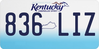 KY license plate 836LIZ