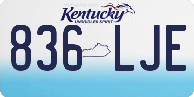 KY license plate 836LJE