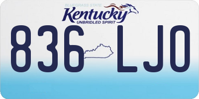 KY license plate 836LJO