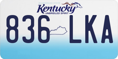 KY license plate 836LKA