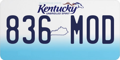 KY license plate 836MOD