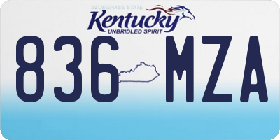 KY license plate 836MZA