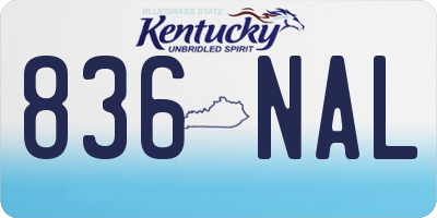 KY license plate 836NAL
