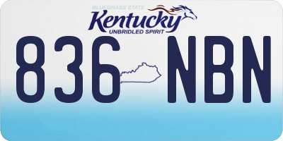 KY license plate 836NBN