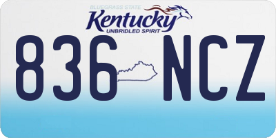 KY license plate 836NCZ